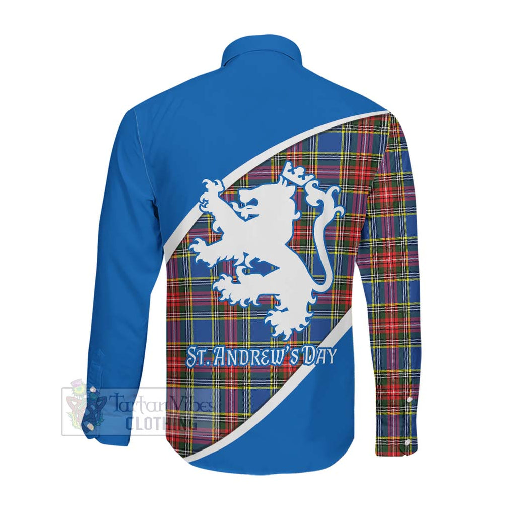 Tartan Vibes Clothing Bethune Family Crest Tartan Long Sleeve Button Shirt Celebrate Saint Andrew's Day in Style