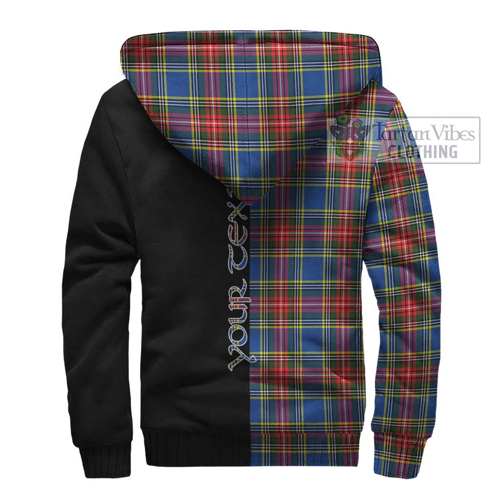 Bethune Tartan Sherpa Hoodie with Family Crest and Half Of Me Style - Tartanvibesclothing Shop