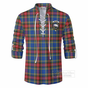 Tartan Vibes Clothing Bethune Tartan Ghillie Kilt Shirt with Family Crest DNA In Me Style