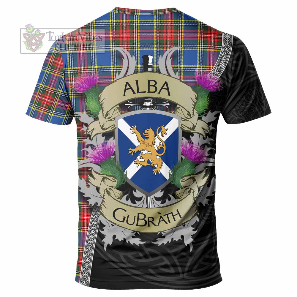 Tartan Vibes Clothing Bethune Tartan Family Crest T-Shirt Lion Rampant Royal Thistle Shield Celtic Inspired