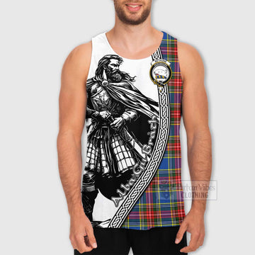 Tartan Vibes Clothing Bethune Tartan Clan Crest Men's Tank Top with Highlander Warrior Celtic Style