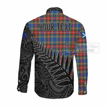 Bethune Crest Tartan Long Sleeve Button Shirt with New Zealand Silver Fern Half Style