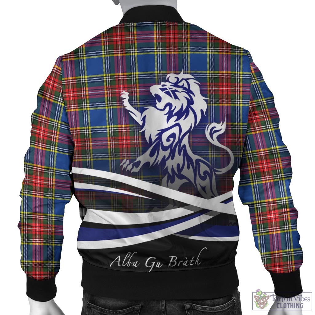 Tartan Vibes Clothing Bethune Tartan Bomber Jacket with Alba Gu Brath Regal Lion Emblem
