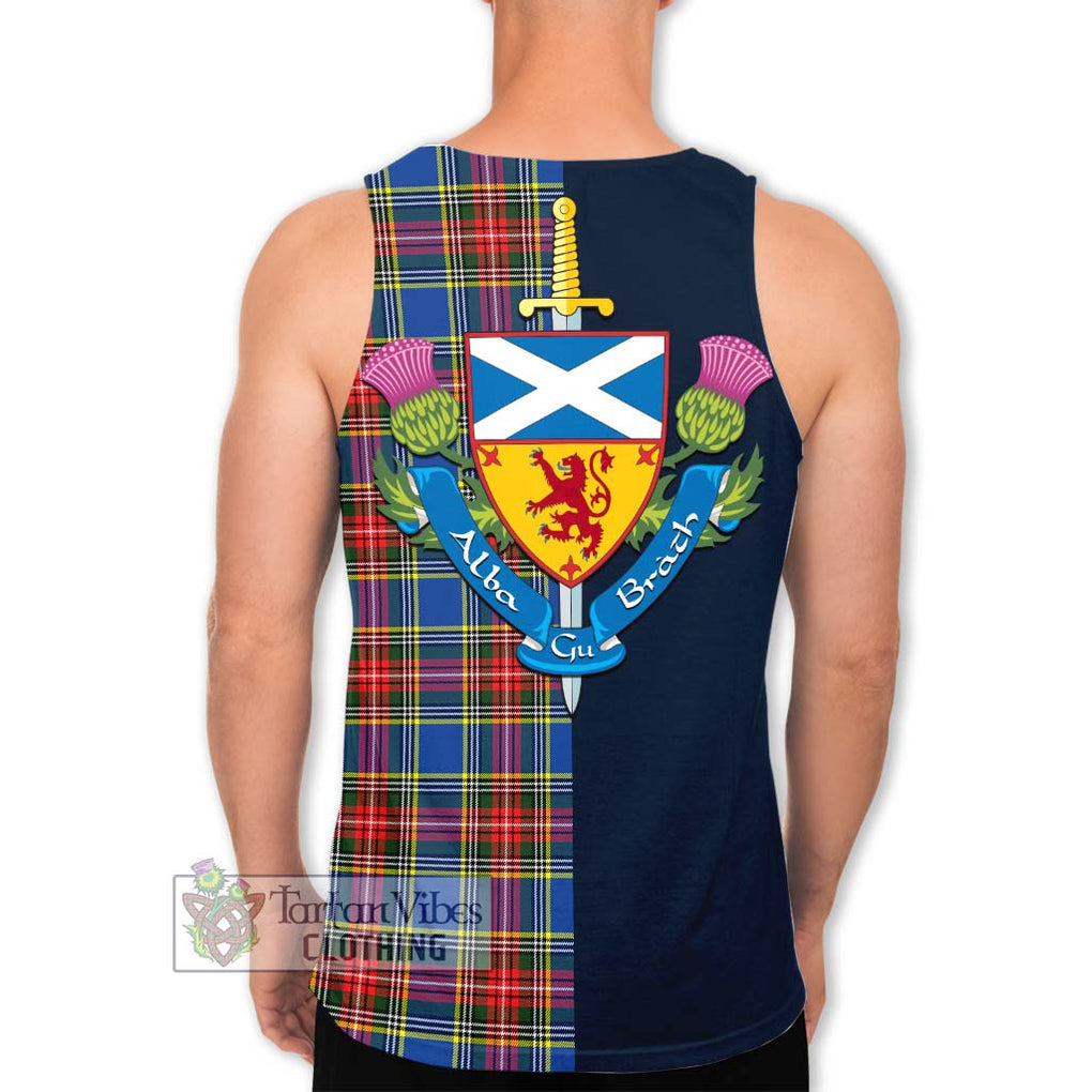 Tartan Vibes Clothing Bethune Tartan Men's Tank Top with Scottish Lion Royal Arm Half Style