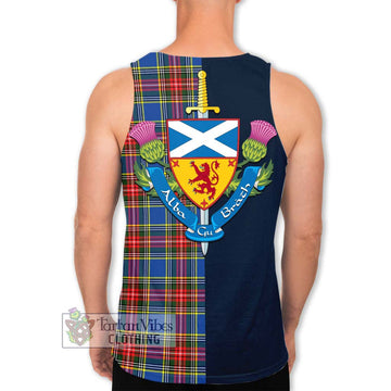 Tartan Vibes Clothing Bethune Tartan Men's Tank Top with Scottish Lion Royal Arm Half Style