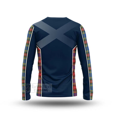 Tartan Vibes Clothing Bethune Tartan Long Sleeve T-Shirt with Family Crest and Scottish Thistle Vibes Sport Style