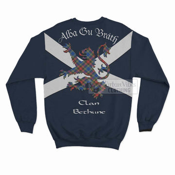 Tartan Vibes Clothing Bethune Tartan Lion Rampant Sweatshirt – Proudly Display Your Heritage with Alba Gu Brath and Clan Name