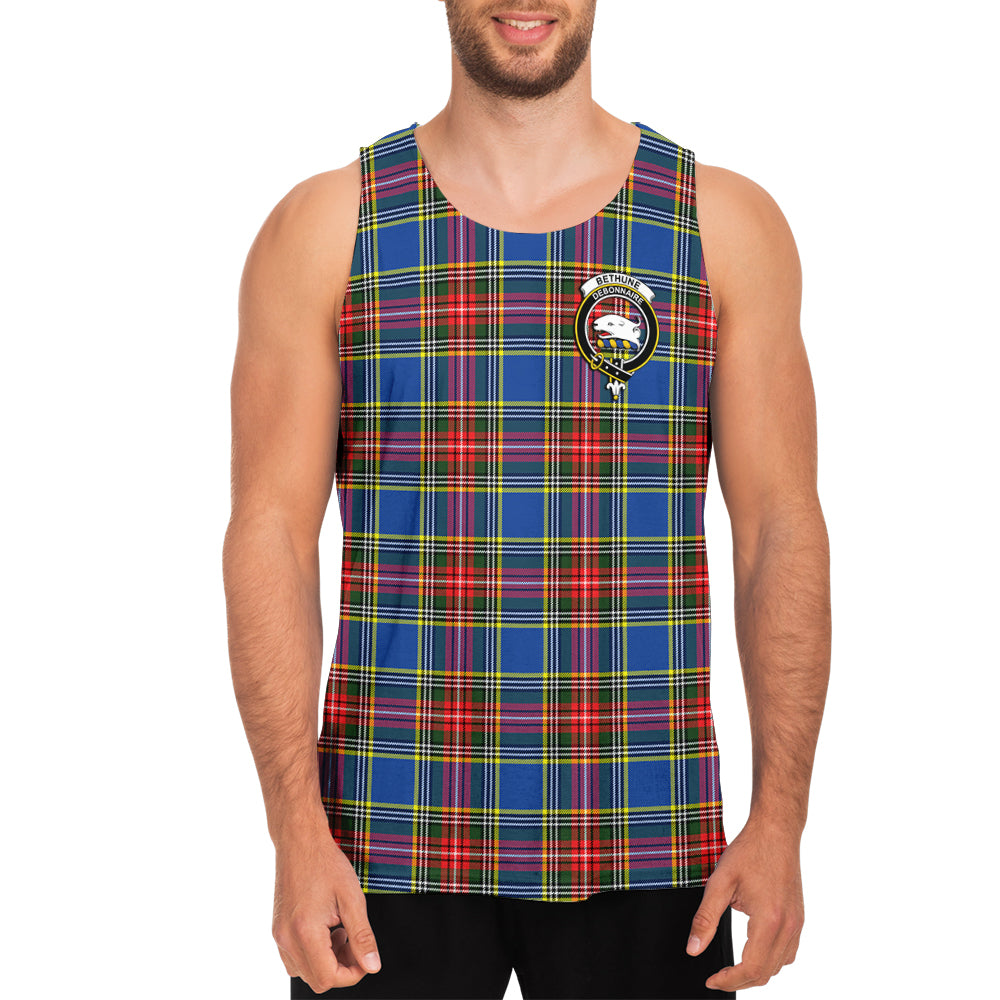 Bethune Tartan Mens Tank Top with Family Crest - Tartanvibesclothing