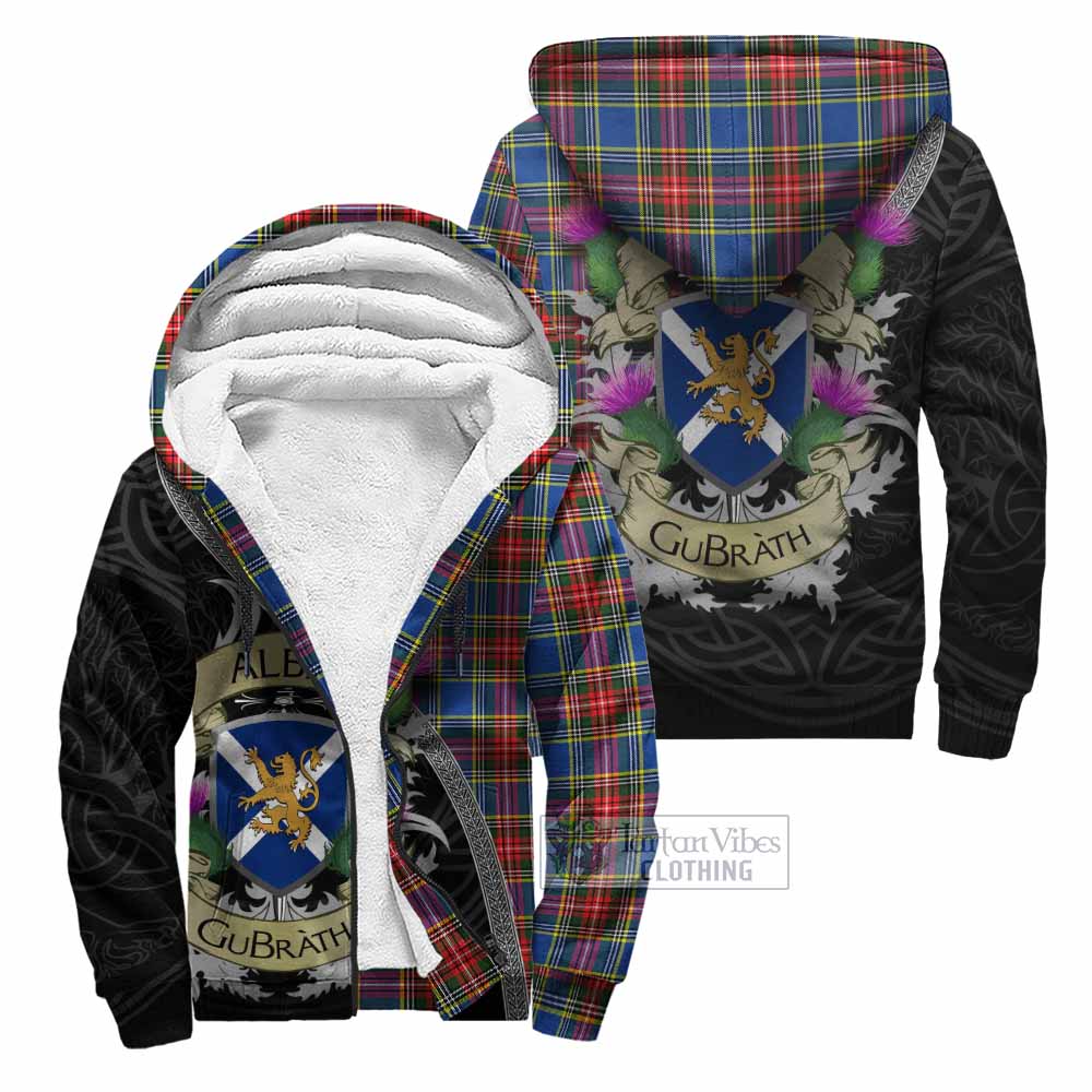 Tartan Vibes Clothing Bethune Tartan Family Crest Sherpa Hoodie Lion Rampant Royal Thistle Shield Celtic Inspired