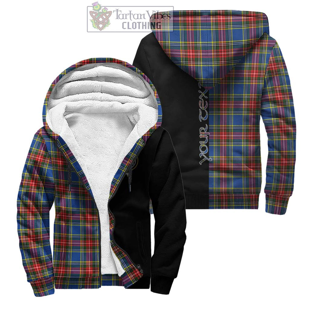 Bethune Tartan Sherpa Hoodie with Family Crest and Half Of Me Style Unisex - Tartanvibesclothing Shop