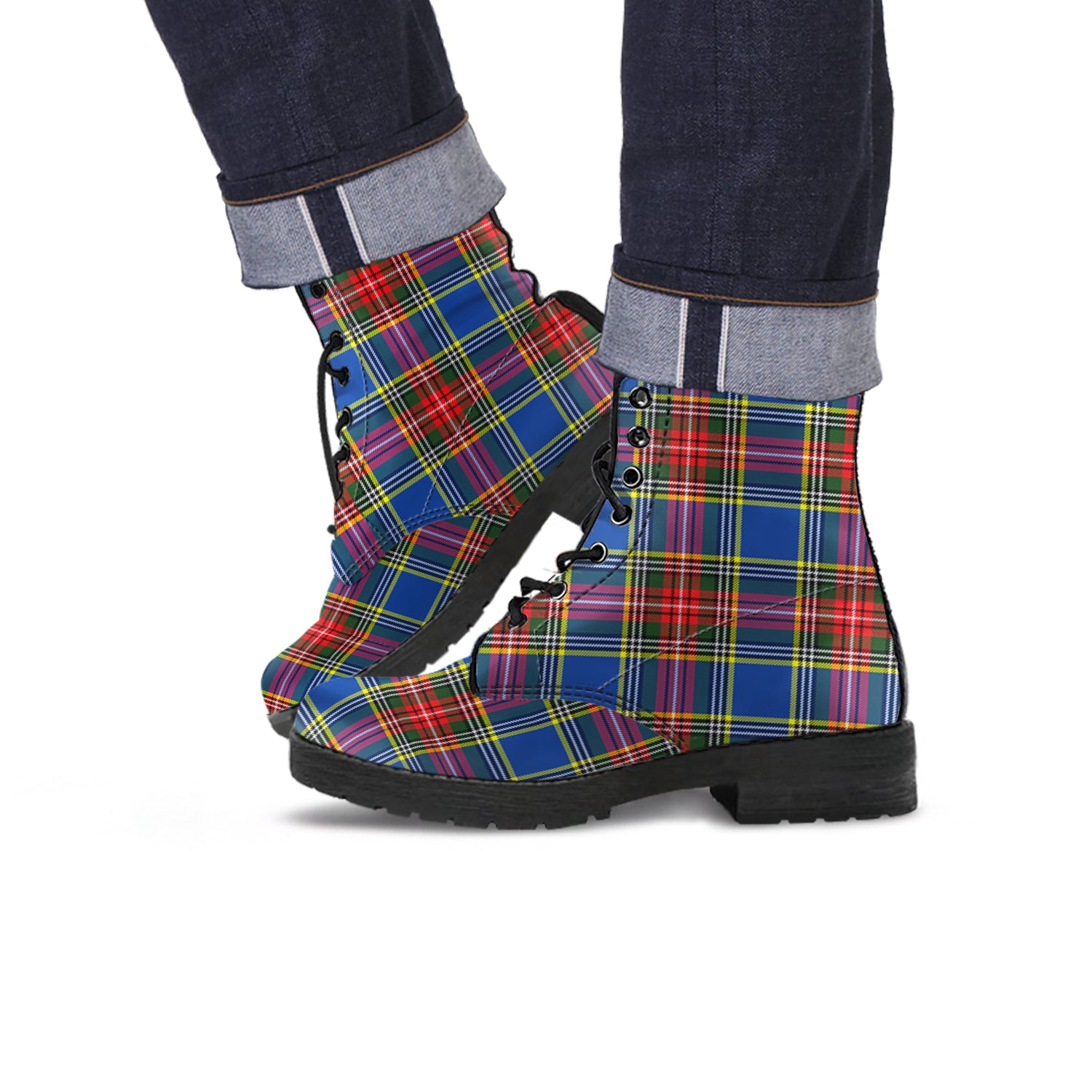 Bethune Tartan Leather Boots - Tartanvibesclothing