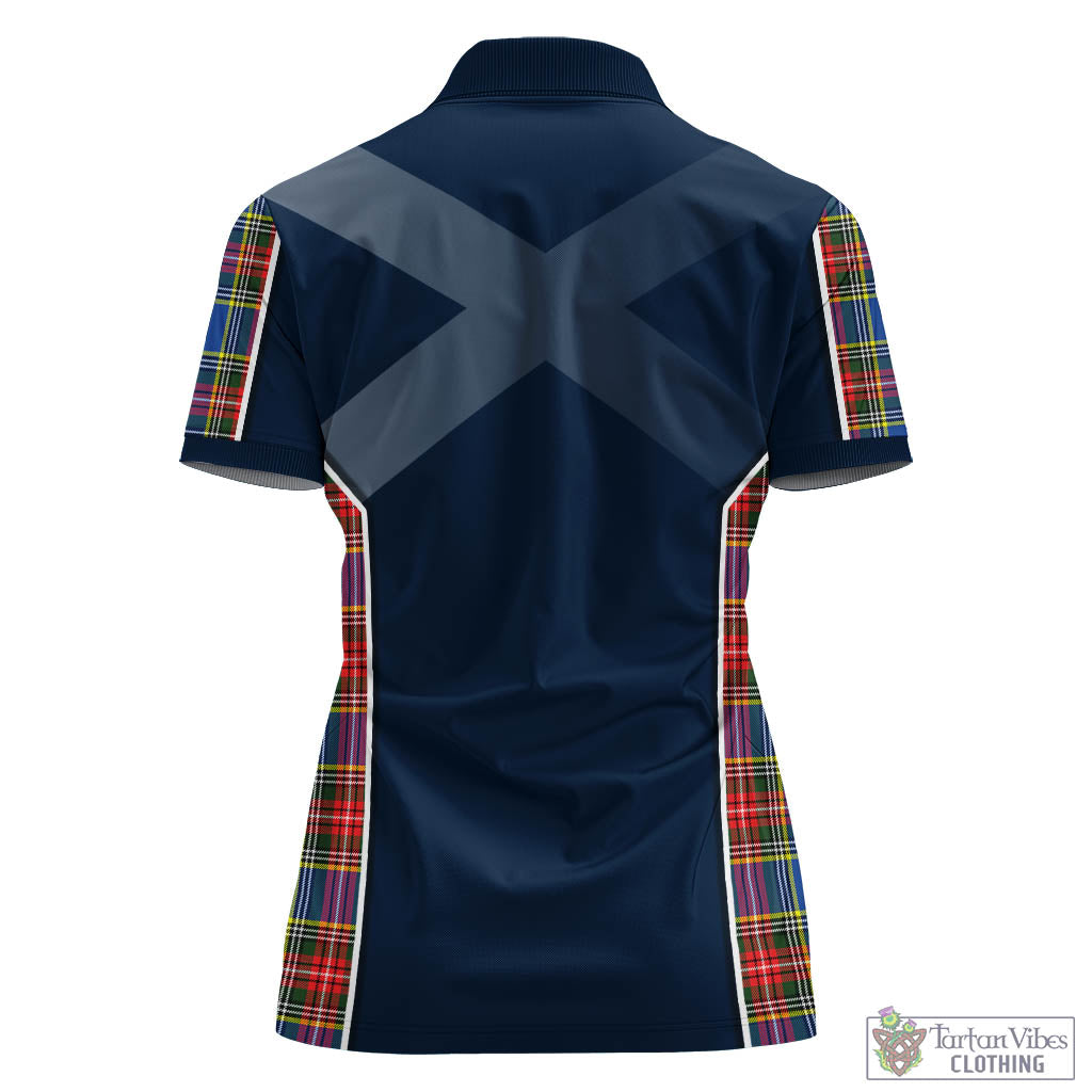 Tartan Vibes Clothing Bethune Tartan Women's Polo Shirt with Family Crest and Lion Rampant Vibes Sport Style