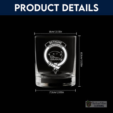 Tartan Vibes Clothing Bethune Family Crest Engraved Whiskey Glass with Handle