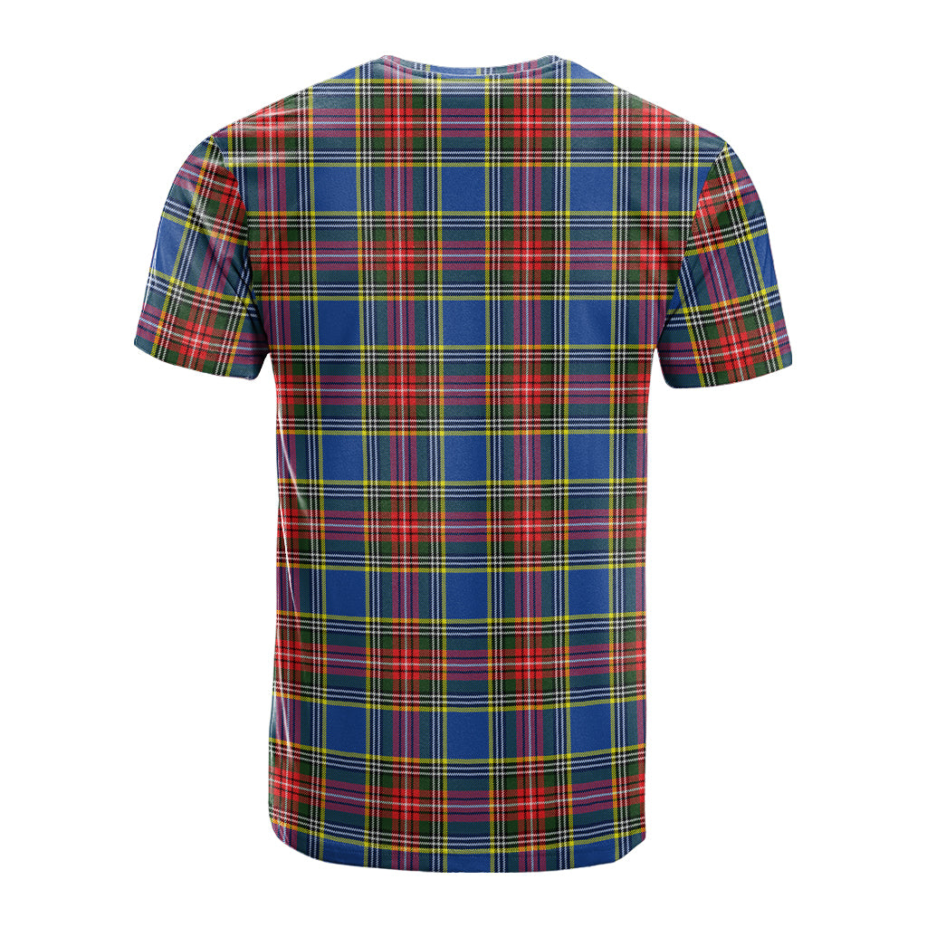 Bethune Tartan T-Shirt with Family Crest - Tartanvibesclothing