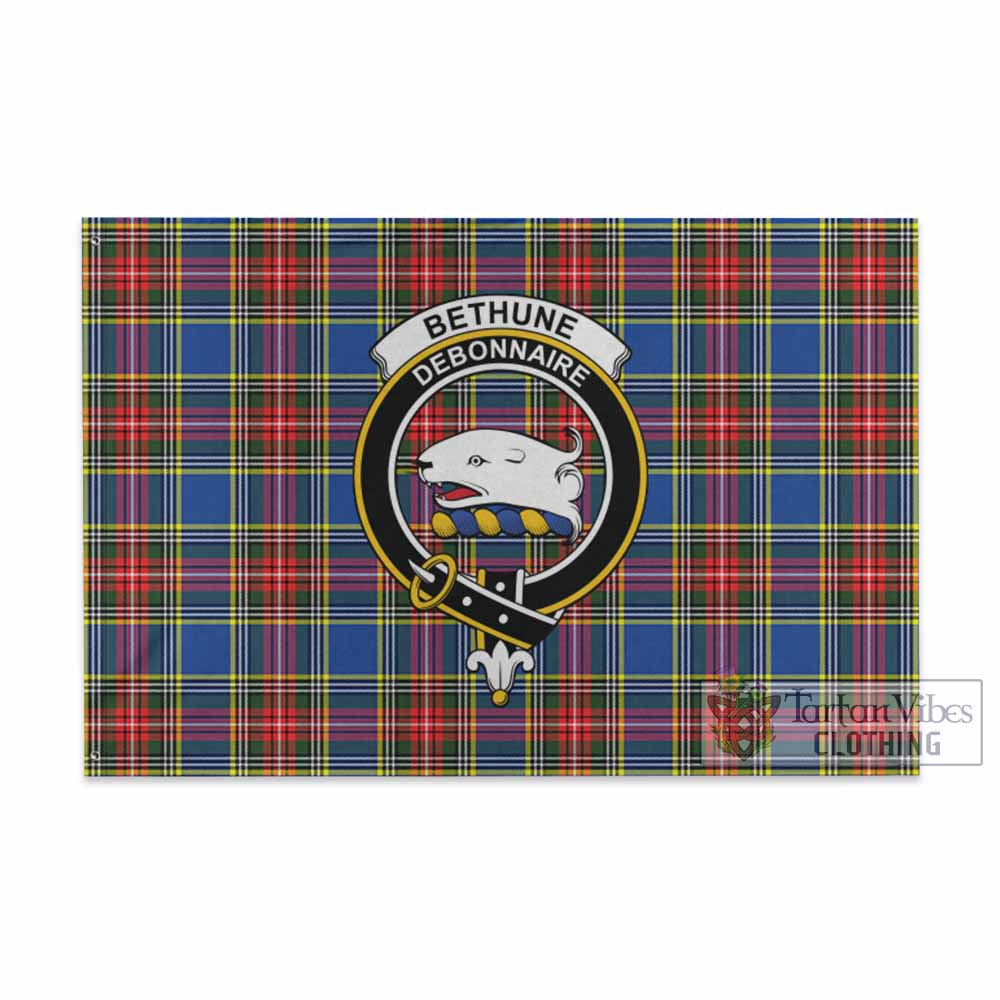 Tartan Vibes Clothing Bethune Tartan House Flag with Family Crest