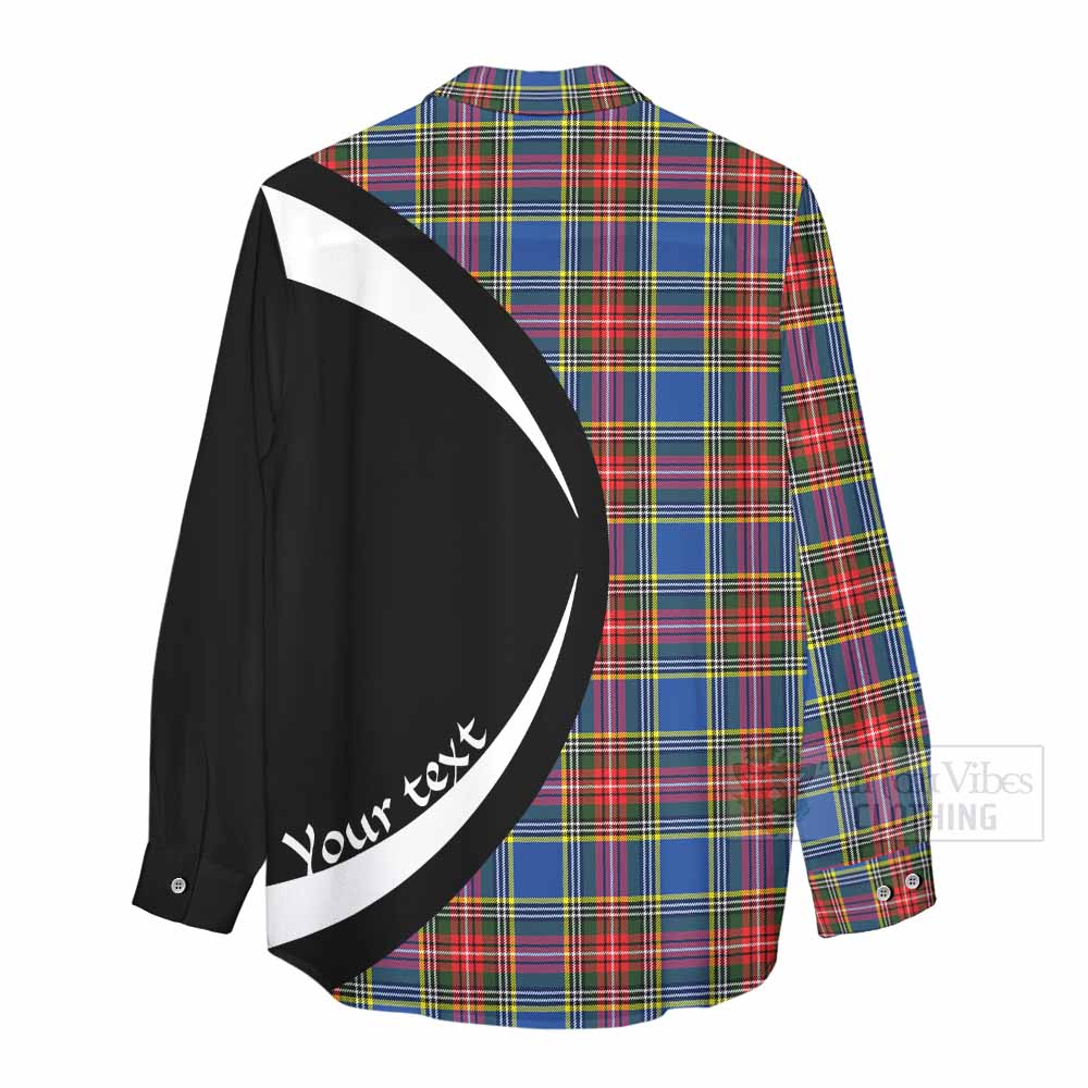 Tartan Vibes Clothing Bethune Tartan Women's Casual Shirt with Family Crest Circle Style