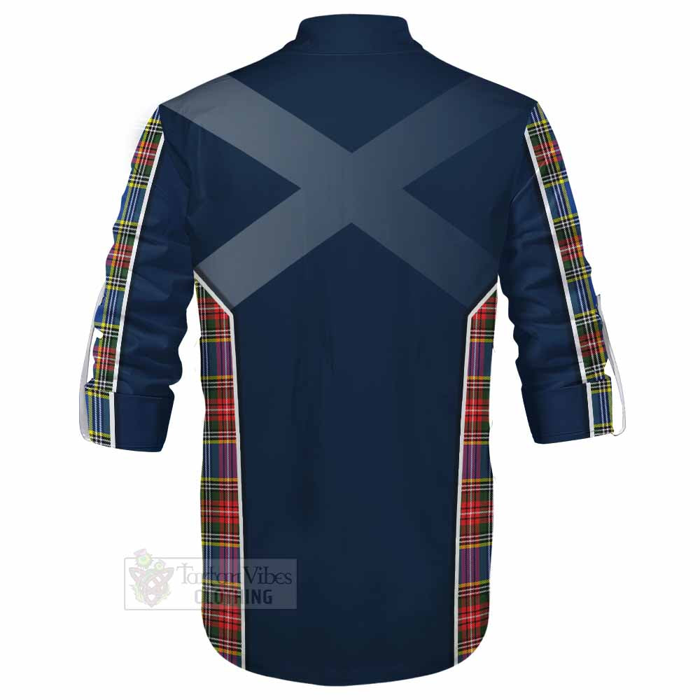 Tartan Vibes Clothing Bethune Tartan Ghillie Kilt Shirt with Family Crest and Lion Rampant Vibes Sport Style