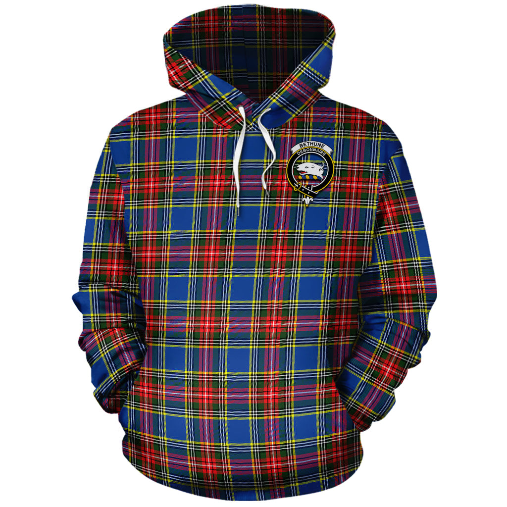 Bethune Tartan Hoodie with Family Crest - Tartanvibesclothing