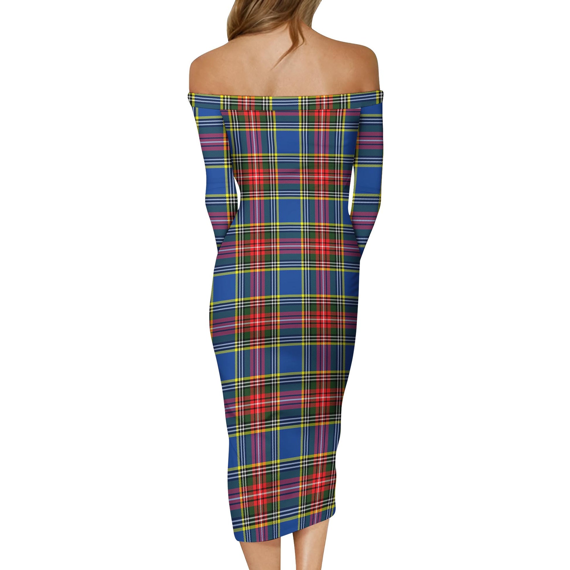 Bethune Tartan Off Shoulder Lady Dress - Tartanvibesclothing