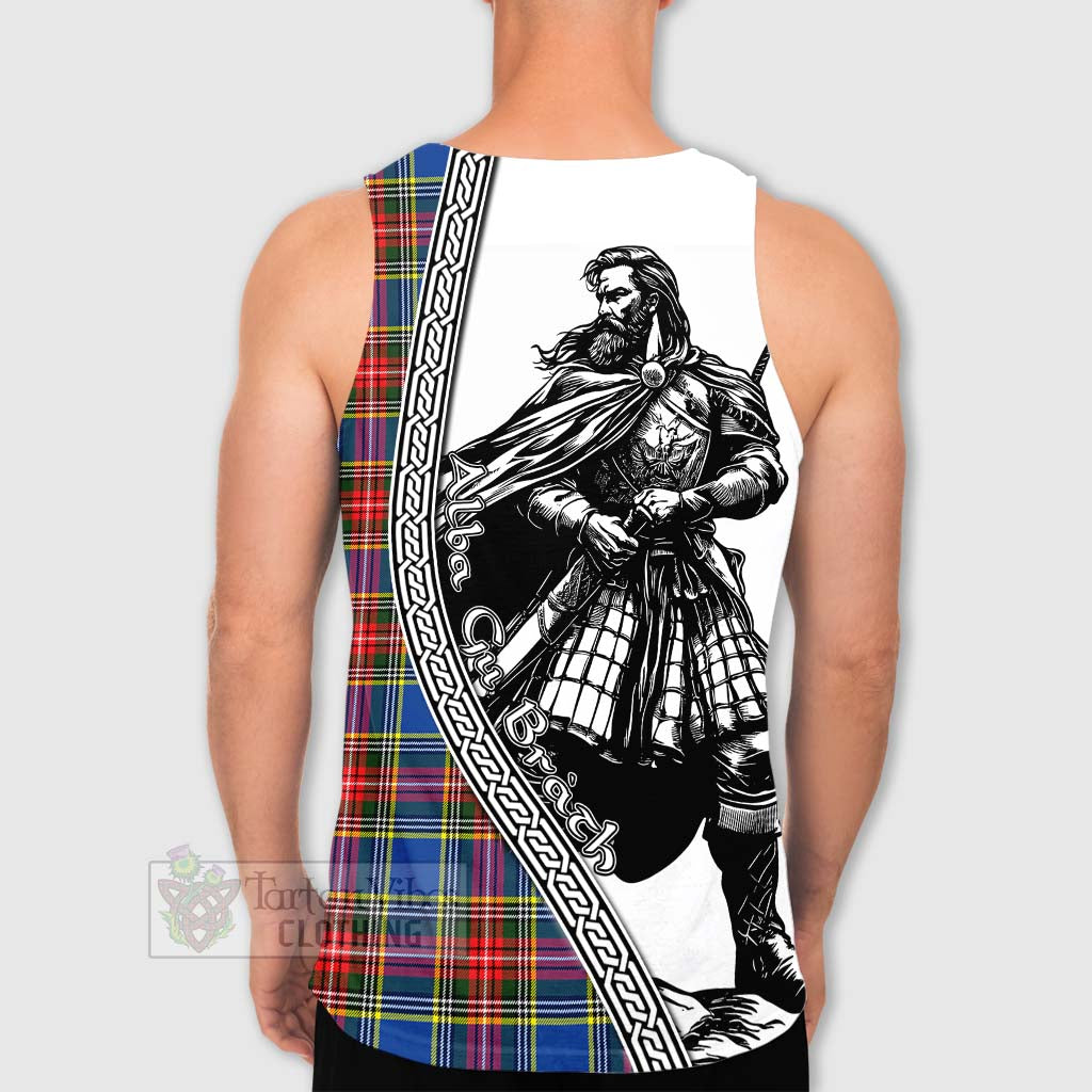 Tartan Vibes Clothing Bethune Tartan Clan Crest Men's Tank Top with Highlander Warrior Celtic Style