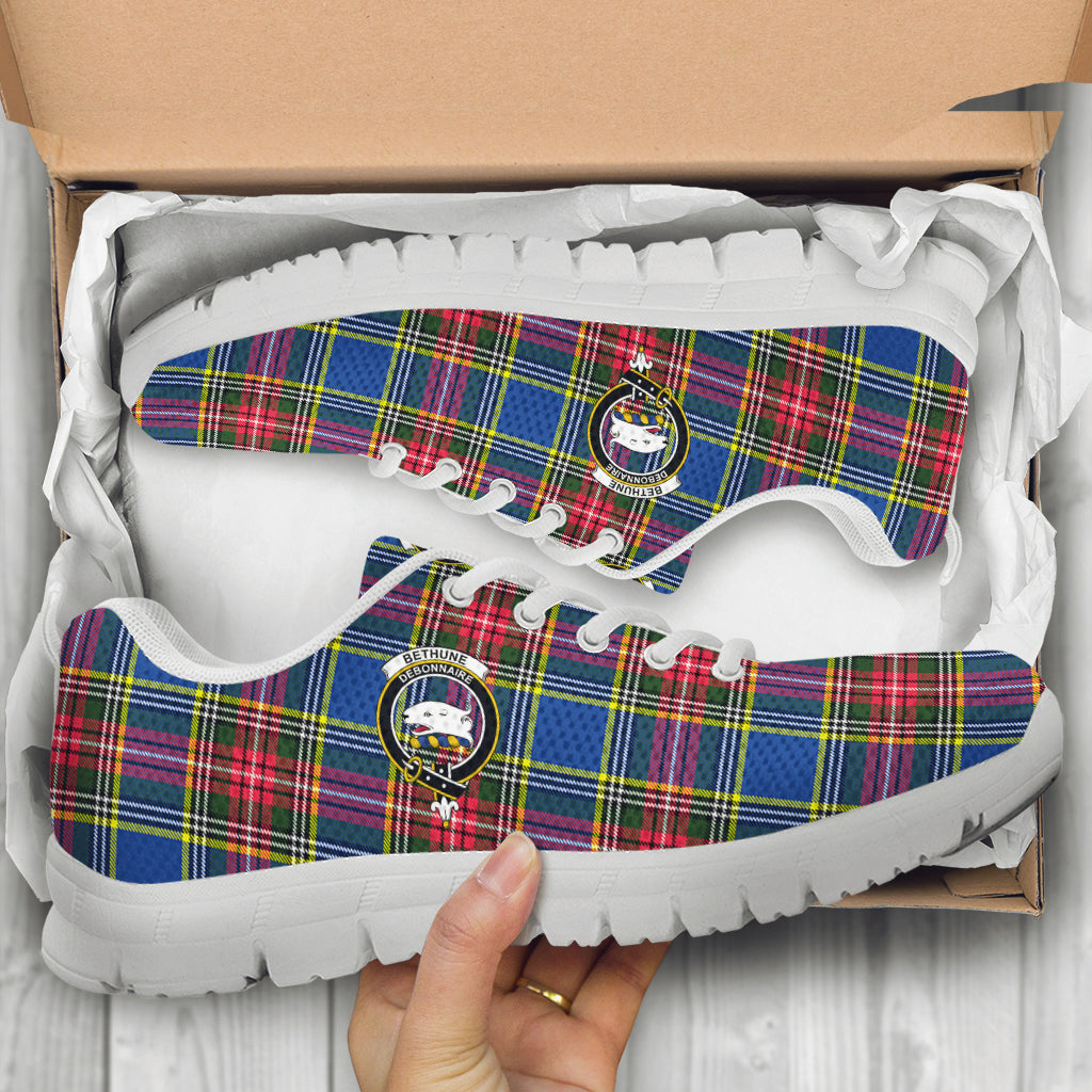 Bethune Tartan Sneakers with Family Crest - Tartan Vibes Clothing