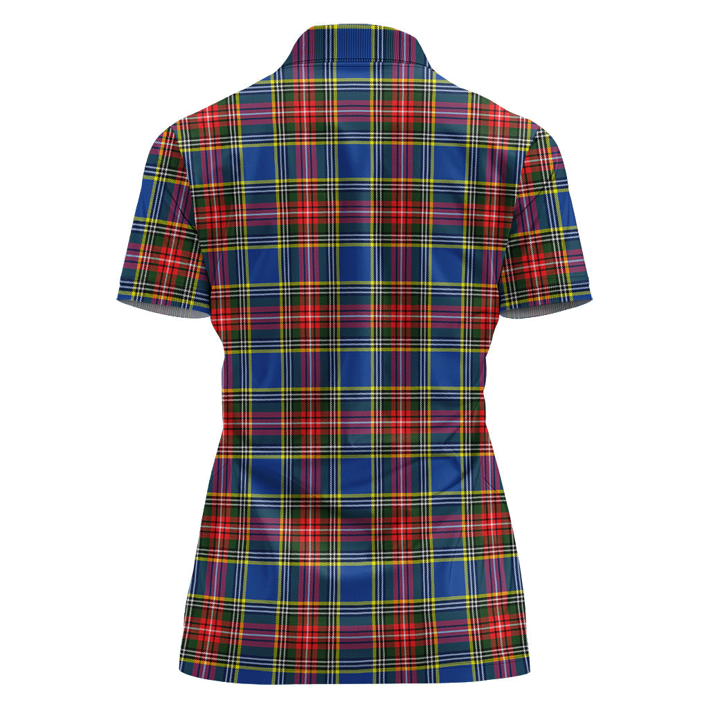 Bethune Tartan Polo Shirt with Family Crest For Women - Tartanvibesclothing