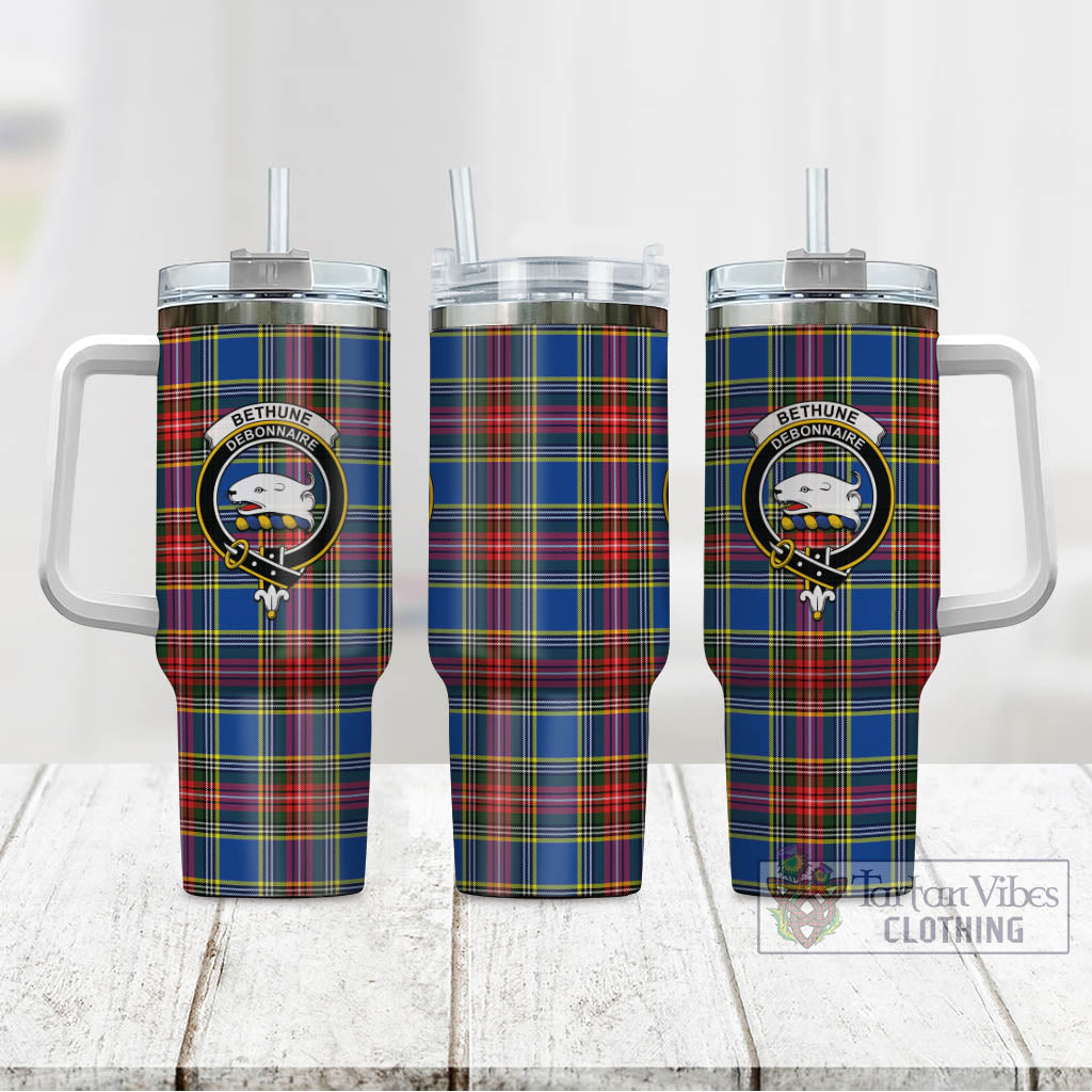 Tartan Vibes Clothing Bethune Tartan and Family Crest Tumbler with Handle