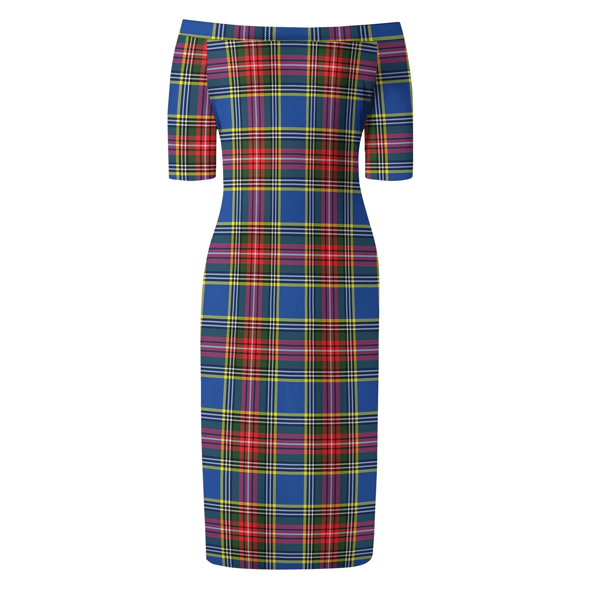 Bethune Tartan Off Shoulder Lady Dress - Tartanvibesclothing