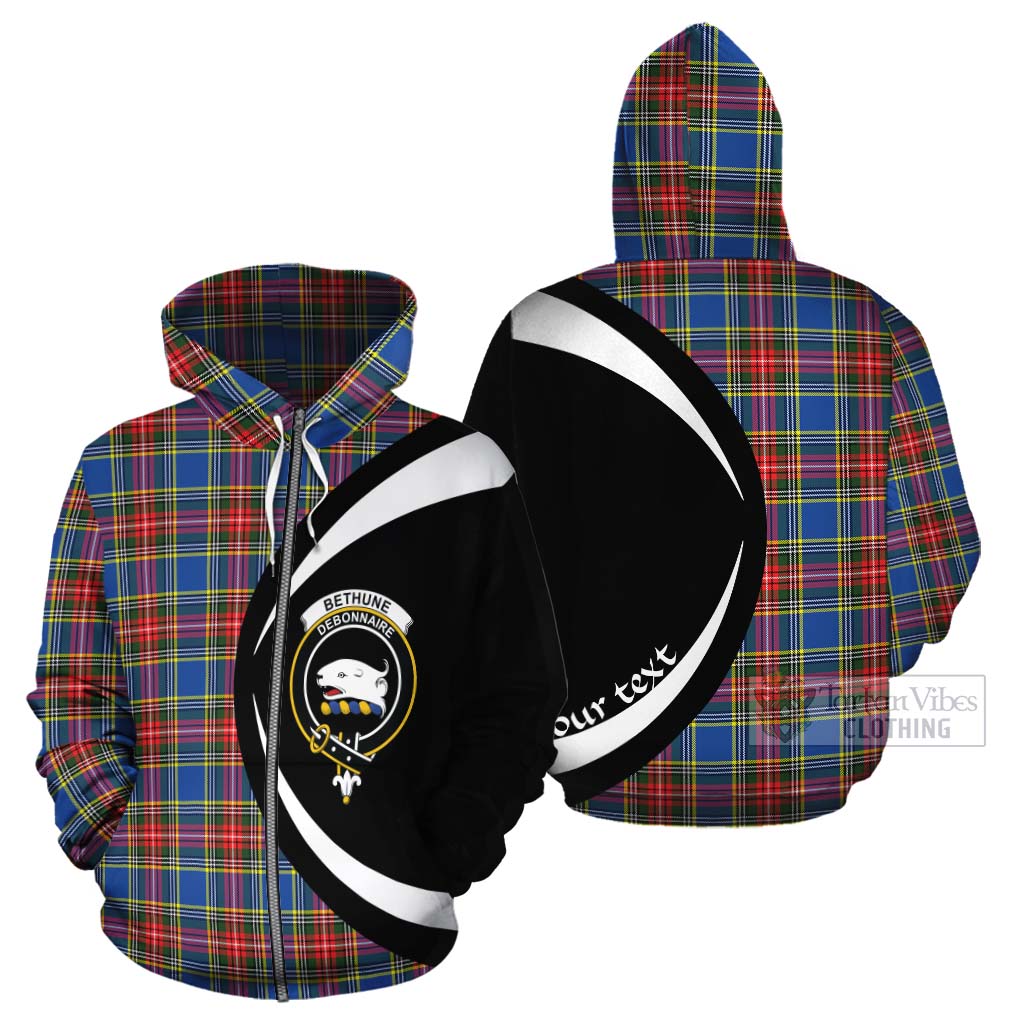 Tartan Vibes Clothing Bethune Tartan Cotton Hoodie with Family Crest Circle Style