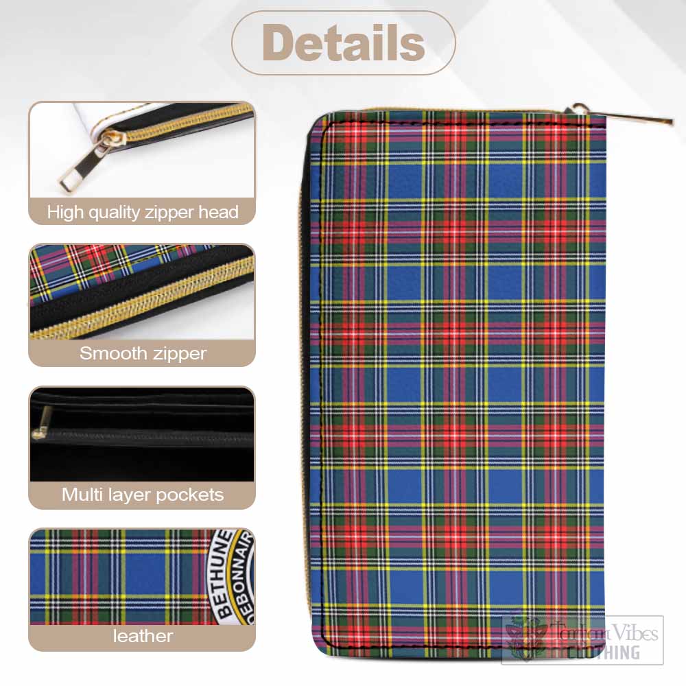 Tartan Vibes Clothing Bethune Tartan Women's Leather Wallet with Family Crest