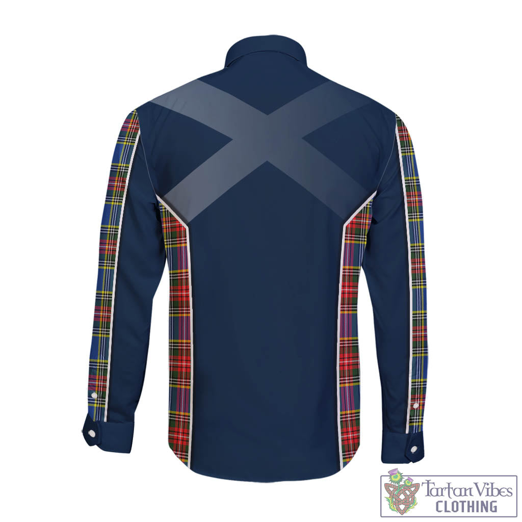 Tartan Vibes Clothing Bethune Tartan Long Sleeve Button Up Shirt with Family Crest and Lion Rampant Vibes Sport Style