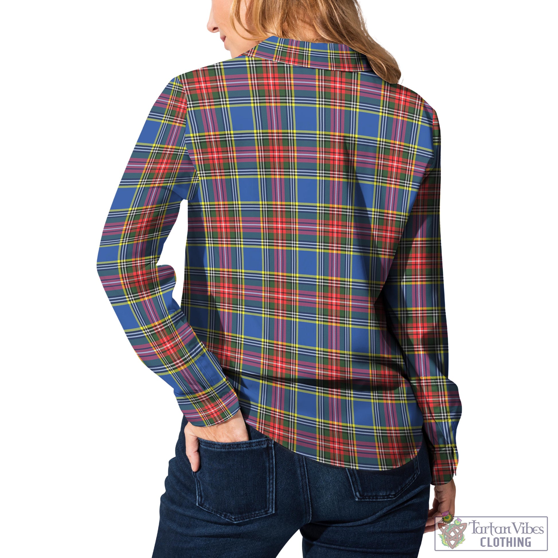 Tartan Vibes Clothing Bethune Tartan Womens Casual Shirt with Family Crest