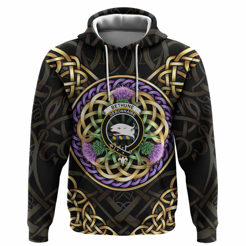 Bethune Clan Crest Hoodie Celtic Scottish Thistle
