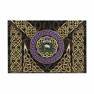 Bethune Clan Crest House Flag Celtic Scottish Thistle 48*72 inch (120*180 cm) - Tartan Vibes Clothing