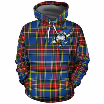 Bethune Clan Crest In Me Tartan Cotton Hoodie Scotland Flag Style