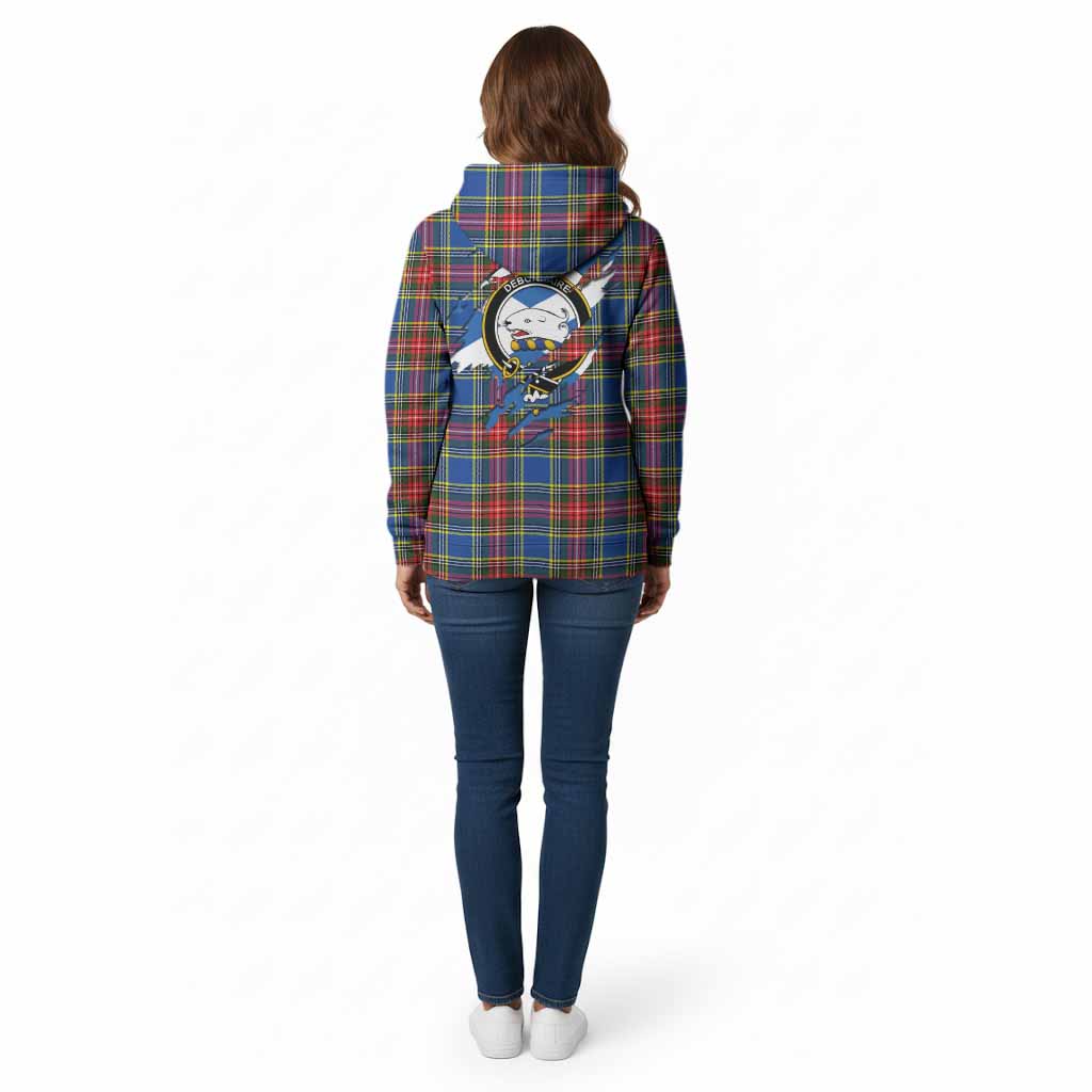 Bethune Clan Crest In Me Tartan Cotton Hoodie Scotland Flag Style