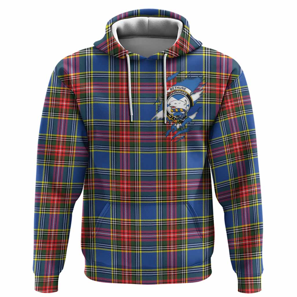 Bethune Clan Crest In Me Tartan Hoodie Scotland Flag Style