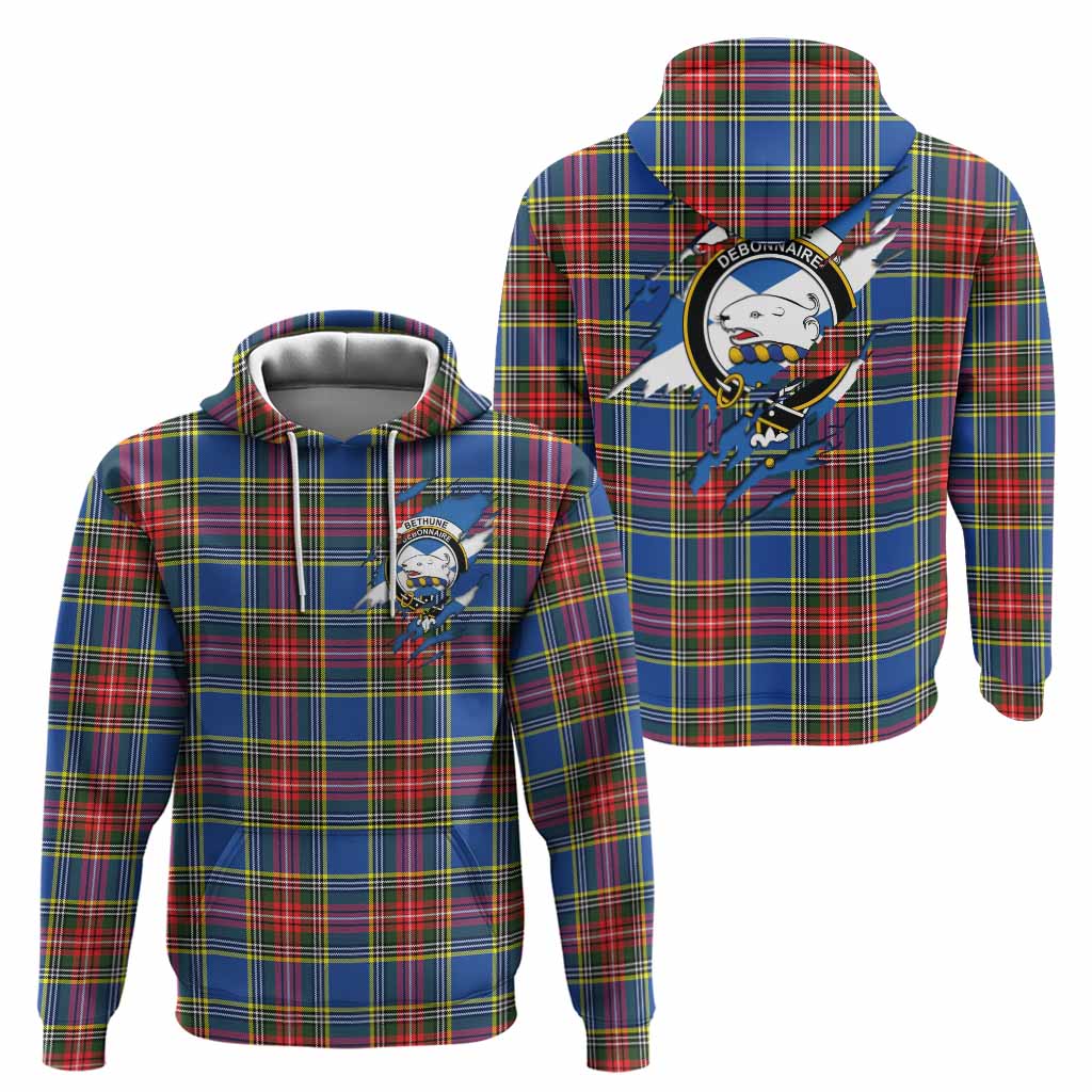 Bethune Clan Crest In Me Tartan Hoodie Scotland Flag Style