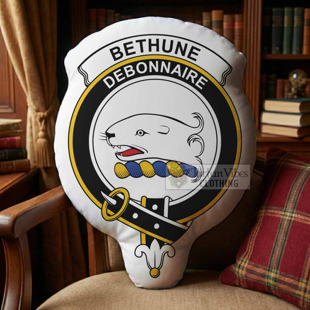 Bethune Clan Crest Shaped Throw Pillow, Scottish Clan Badge Decorative Pillow - Tartan Vibes Clothing