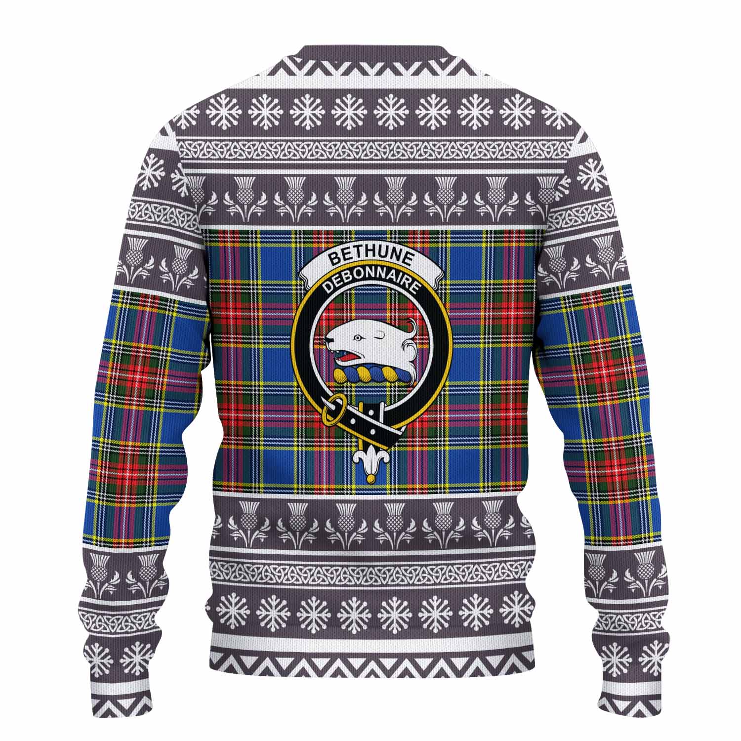 Bethune Clan Tartan Christmas Ugly Sweater with Family Crest - Tartan Vibes Clothing