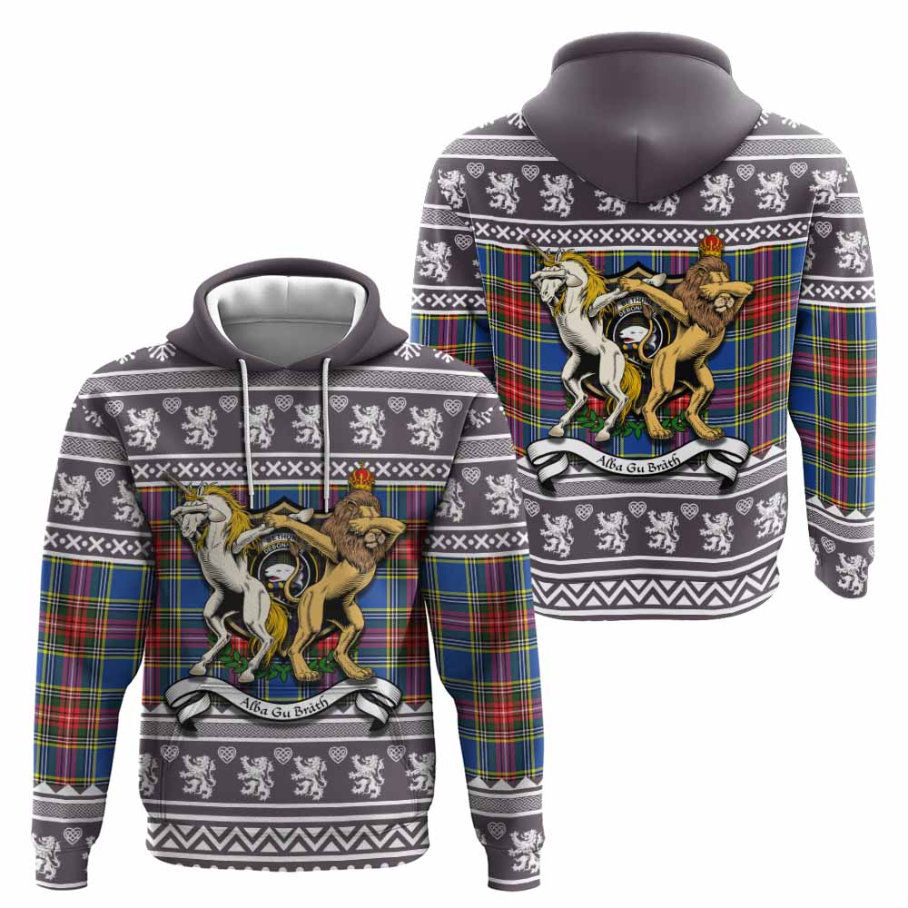 Bethune Clan Tartan Crest Christmas Hoodie Coat of Arms Funny Style - Tartan Vibes Clothing