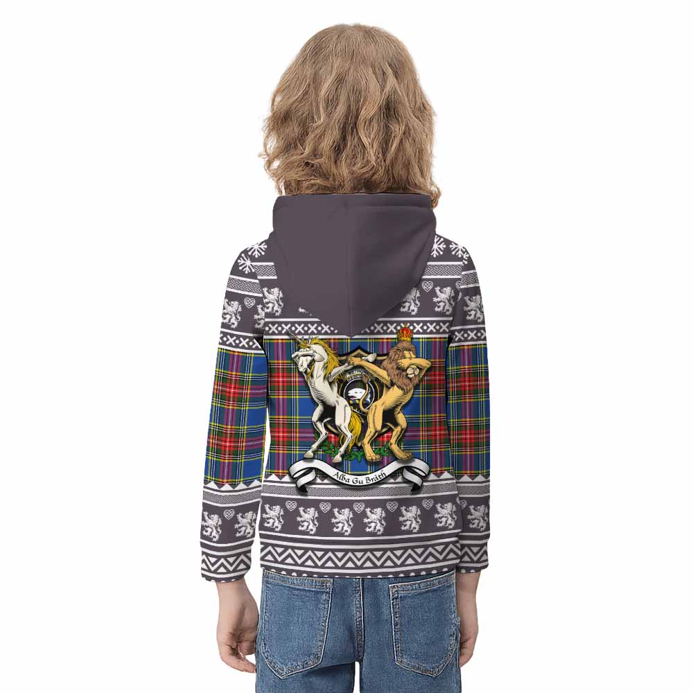 Bethune Clan Tartan Crest Christmas Kid Hoodie Coat of Arms Funny Style - Tartan Vibes Clothing