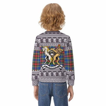 Bethune Clan Tartan Crest Christmas Kid Ugly Sweatshirt Coat of Arms Funny Style