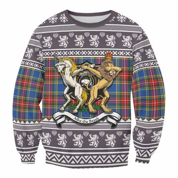 Bethune Clan Tartan Crest Christmas Sweatshirt Coat of Arms Funny Style