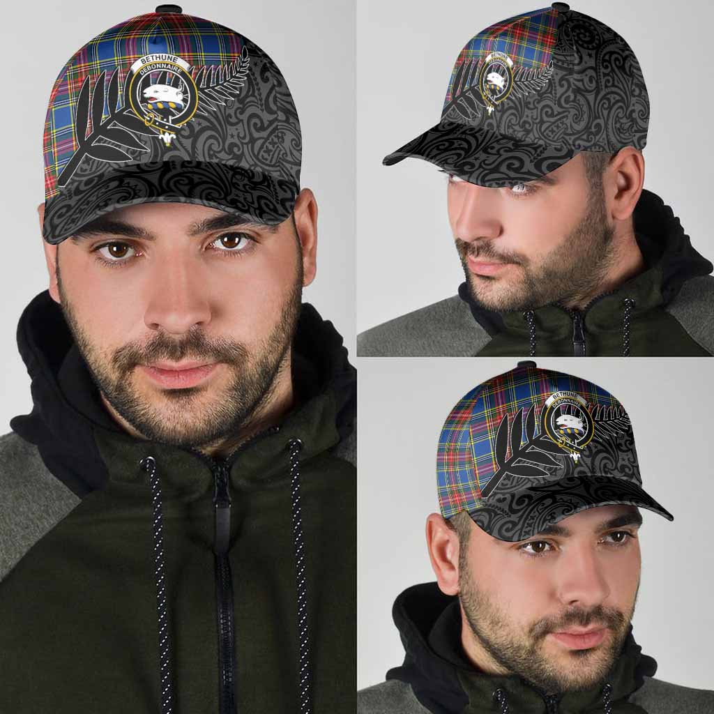 Bethune Crest Tartan Classic Cap with New Zealand Silver Fern Half Style