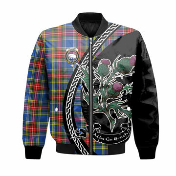 Bethune Family Crest Tartan Bomber Jacket Alba Thistle Inspired - Tartan Vibes Clothing