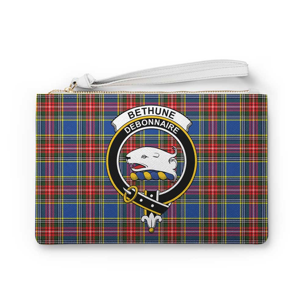 Tartan Vibes Clothing Bethune Family Crest Tartan Clutch Bag