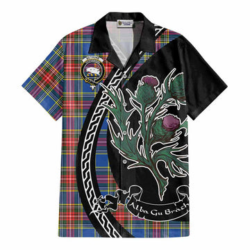 Bethune Family Crest Tartan Cotton Hawaiian Shirt Alba Thistle Inspired - Tartan Vibes Clothing