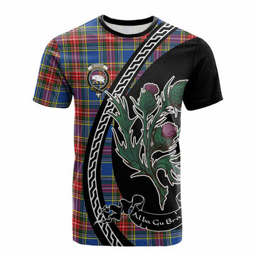 Bethune Family Crest Tartan Cotton T-shirt Alba Thistle Inspired
