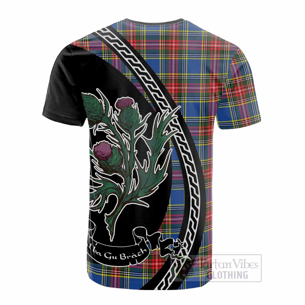 Bethune Family Crest Tartan Cotton T-shirt Alba Thistle Inspired - Tartan Vibes Clothing